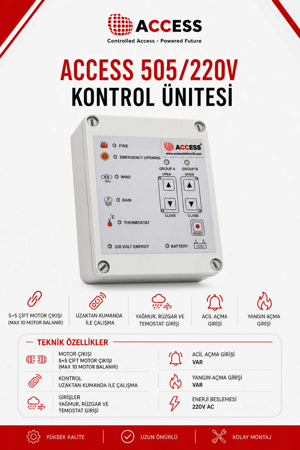 ACCESS 505/220V KONTROL ÜNİTESİ