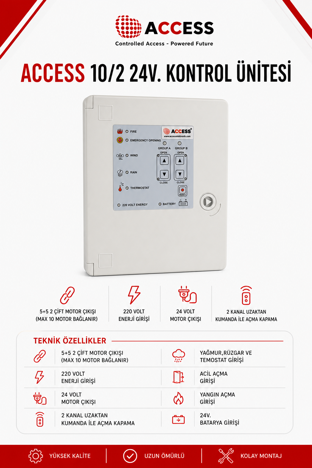 ACCESS 10/2 24V. KONTROL ÜNİTESİ