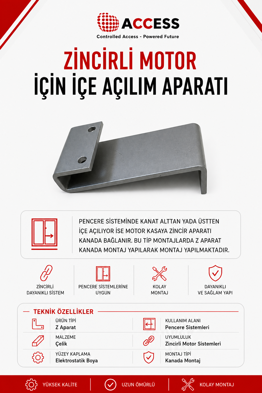 ZİNCİRLİ MOTOR İÇİN İÇE AÇILIM APARATI